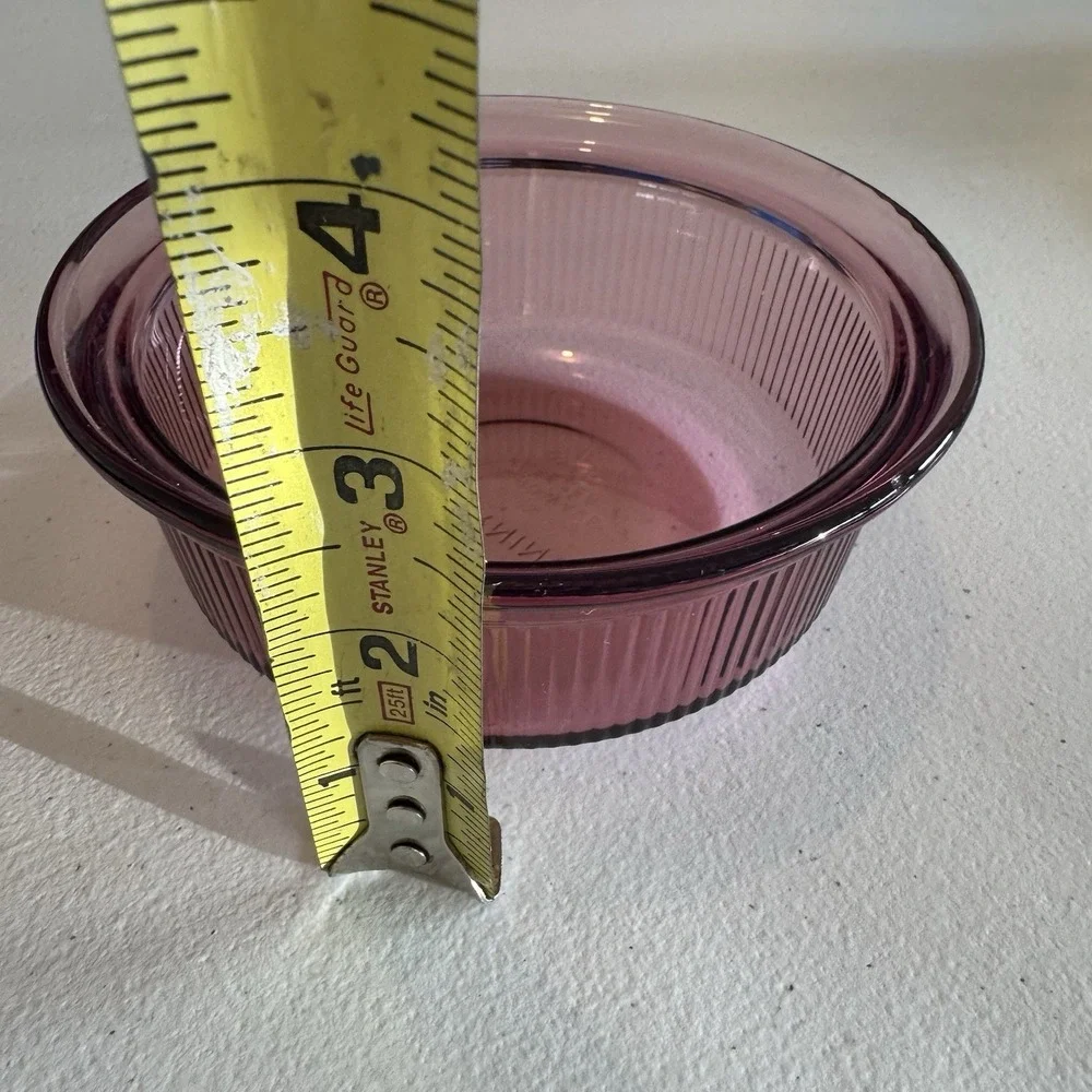 Visions Corning Ware Cranberry Glass 1 Pint Cooking Bowl C-16-B Retired Purple